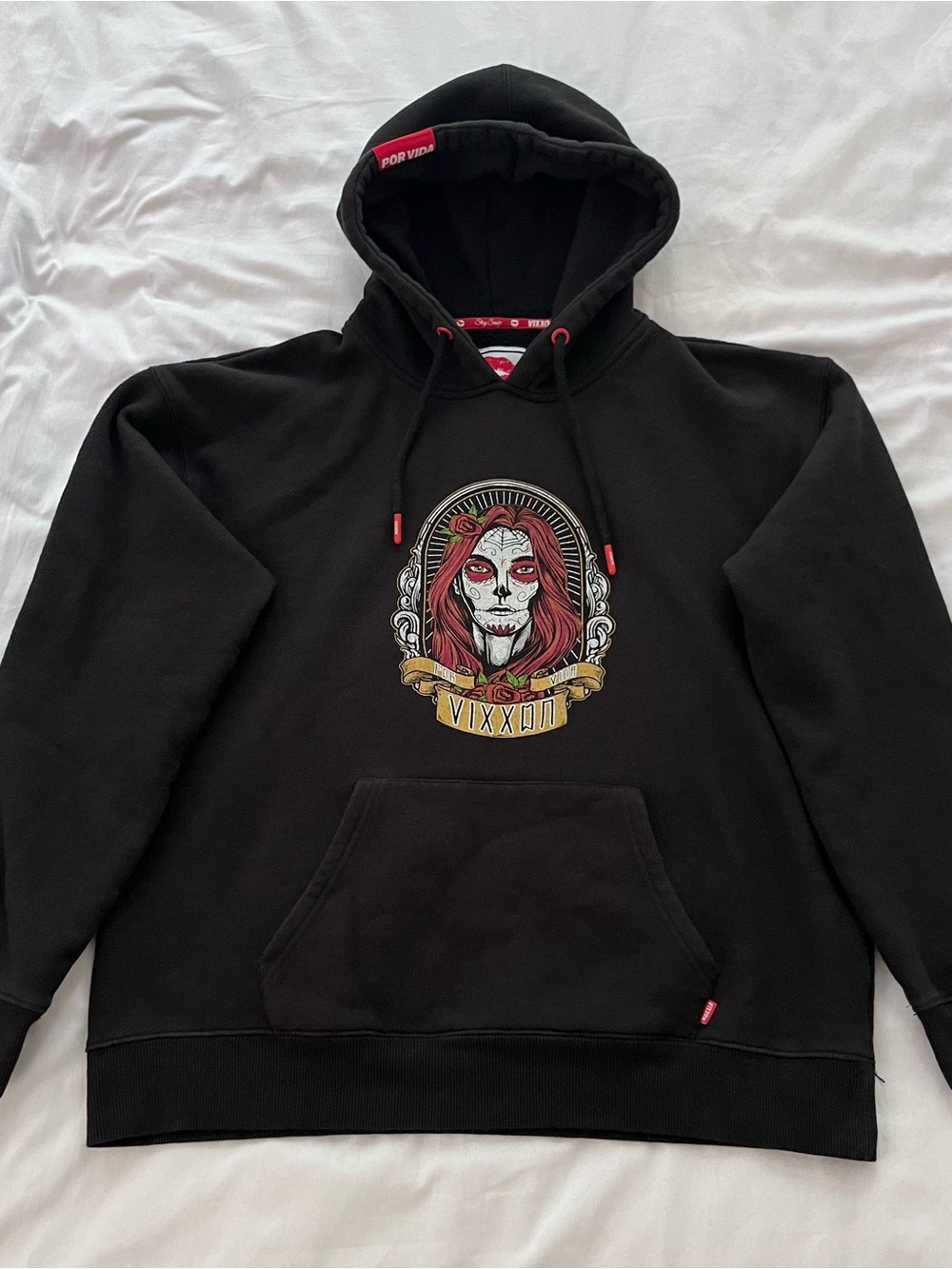 Vixxon By Dixxon Catrina Day Of The Dead Ground Up Fleece Hoodie Womens Size XL